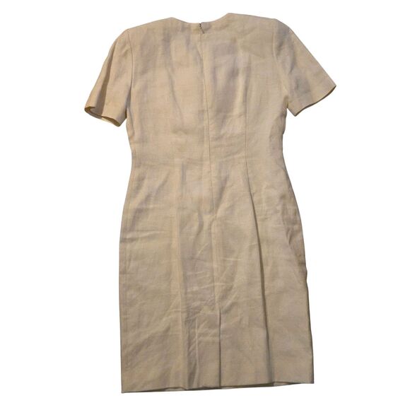 VTG Constance Saunders 100% Linen White Dress 8 Luxury Princess Diana Inspired - Picture 2 of 10